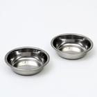 Миска металлическая двойная наклонная на пластиковом основании, 28,5 х 15 х 7 см, розовая - Фото 6