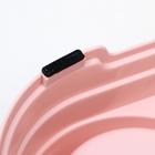 Миска металлическая двойная наклонная на пластиковом основании, 28,5 х 15 х 7 см, розовая - Фото 8