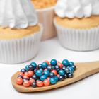 Посыпка кондитерская "Жемчуг" зерна риса в цветной кондитерской глазури, тем.бирюза,персик,черн, 50 г - Фото 1