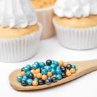 Посыпка кондитерская "Жемчуг" зерна риса в цветной кондитерской глазури, тем.бирюза,персик,черн, 50 г - Фото 2