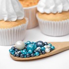 Посыпка кондитерская с мягким центром «Жемчуг»: бирюза, серебро, черный, 50 г - Фото 2