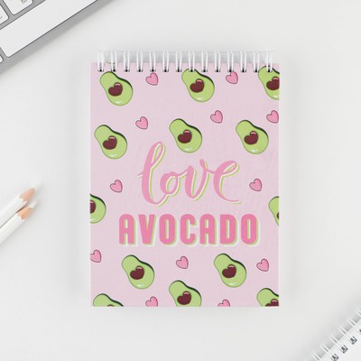 Скетчбук в твердой обложке Love avocado А6, 80 л, 100 г/м