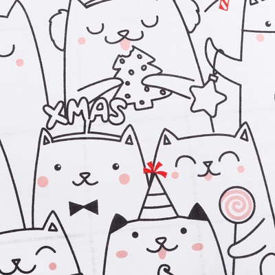 Постельное бельё 1.5-спальное «Этель» Xmas cat, бязь