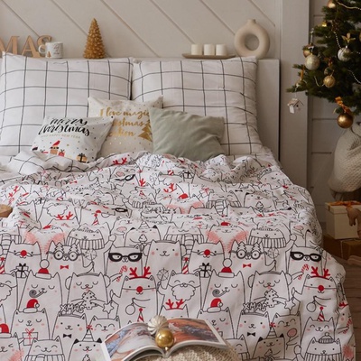 Постельное бельё 1.5-спальное «Этель» Xmas cat, бязь