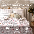 Постельное белье новогоднее Этель 2 сп Xmas cat 175*215 см, 200*220 см, 70*70 см - 2 штуки 4935600 - фото 1509247