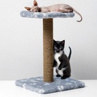 Когтеточка «Полка», 30×30×40 см, с подставкой, джут, серая - Фото 2