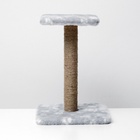 Когтеточка «Полка», 30×30×40 см, с подставкой, джут, серая - Фото 3