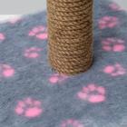 Когтеточка «Радость» на подставке, 30×30×40 см, джут, серая с розовыми лапками - Фото 2