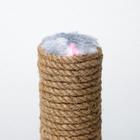 Когтеточка «Радость» на подставке, 30×30×40 см, джут, серая с розовыми лапками - Фото 3