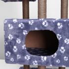 Домик для кошек с когтеточкой, с площадкой и полкой, 65 х 51 х 173 см, серая с лапкам - Фото 7
