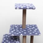 Домик для кошек с когтеточкой, с площадкой и полкой, 65 х 51 х 173 см, серая с лапкам - Фото 10