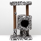 Домик для кошек с когтеточкой «Круглый с площадкой», 52×52×95 см, зебра - Фото 3