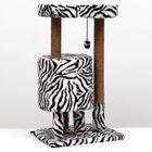 Домик для кошек с когтеточкой «Круглый с площадкой», 52×52×95 см, зебра - Фото 4
