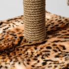 Домик для кошек с когтеточкой, квадратный, 3х-этажный, 45 × 47 × 75 см, леопард - Фото 5