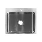 Мойка FABIA PROFI, 60×50 см, врезная, S = 3.0 и 0.8 мм, сифон с переливом + корзина - Фото 2