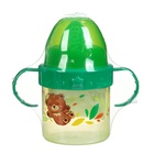 Поильник детский M&B «Мишутка. Мамы и малыши» с твёрдым носиком, от 9 мес., 140 мл., с ручками, зеленый - Фото 12