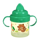 Поильник детский M&B «Мишутка. Мамы и малыши» с твёрдым носиком, от 9 мес., 140 мл., с ручками, зеленый - Фото 9