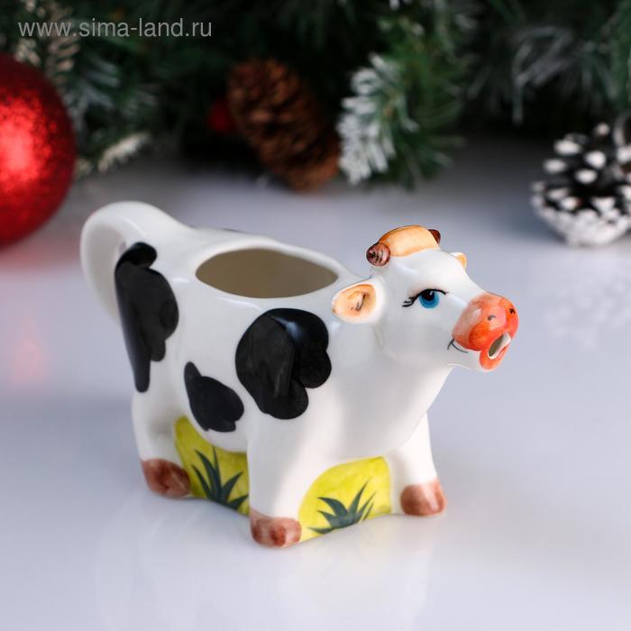 Чайник-молочник фарфоровый "Корова", пегая, объём 0,2 л - Фото 1