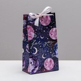 Пакет подарочный с лентой «For you», 13 × 23 × 7 см