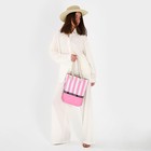 Сумка женская пляжная на молнии, цвет розовый - фото 9258570