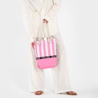 Сумка женская пляжная на молнии, цвет розовый - фото 9258572