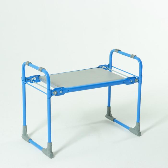 Скамейка-перевёртыш садовая 56х30х42,5 см, голубая, макс.нагрузка 100 кг, с мягким сиденьем