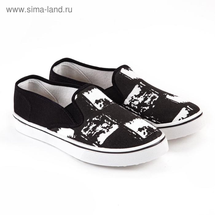 Слипоны женские, цвет чёрный, размер 40 - Фото 1