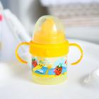 Поильник детский M&B «Фруктовая тусовка» с твёрдым носиком, от 9 мес., 140 мл., с ручками, оранжевый - Фото 4