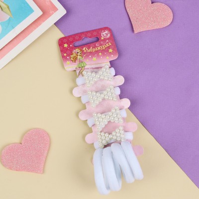 Резинки для волос «Арина», набор 8 шт., бантики, 4 см, белые