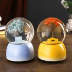 Сувенир полистоун водяной шар музыка механический "Деревце" МИКС 14,5х10х10 см - фото 23207241