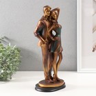 Сувенир полистоун "Модная парочка" бронза с зелёным 34х10х14 см - фото 21082409