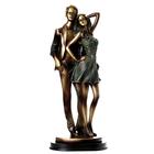 Сувенир полистоун "Модная парочка" бронза с зелёным 34х10х14 см - фото 21082412