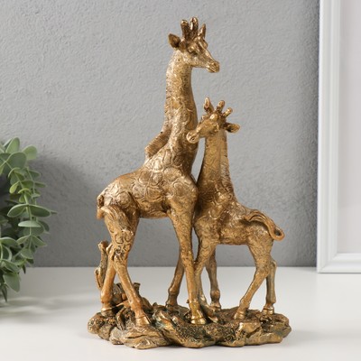 Фигура полистоун «Жираф с детёнышем», 27×7.5×18 см