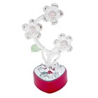 Сувенир на зеркальной подставке "3 ромашки и лебеди" свет 6,5х6х15,5см - Фото 1