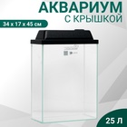 Аквариум Прямоугольный «Колонна Ширма» 25 л, 34×17×45 см, чёрный - Фото 1