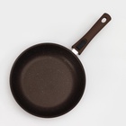 Сковорода KUKMARA, d=26 см, съёмная ручка, стеклянная крышка, антипригарное покрытие, алюминий, коричневая - Фото 2