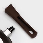 Сковорода KUKMARA, d=26 см, съёмная ручка, стеклянная крышка, антипригарное покрытие, алюминий, коричневая - Фото 4