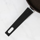 Сковорода, d=24 см, съёмная ручка, стеклянная крышка, антипригарное покрытие, кофейный мрамор - фото 804306690