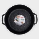 Сотейник KUKMARA, d=32 см, стеклянная крышка, литые ручки, антипригарное покрытие, алюминий, чёрный - Фото 4