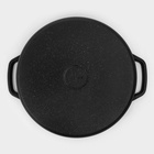 Сотейник KUKMARA, d=32 см, стеклянная крышка, литые ручки, антипригарное покрытие, алюминий, чёрный - Фото 5