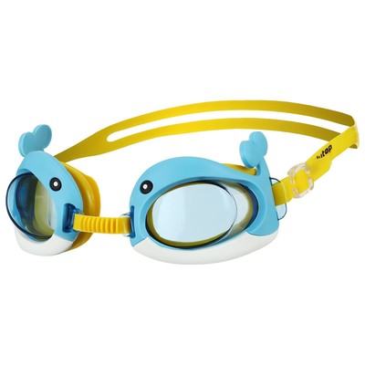 Очки для плавания детские ONLYTOP «Дельфин», беруши, цвет голубой