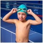 Очки для плавания детские ONLYTOP «Дельфин», беруши, цвет голубой - Фото 3