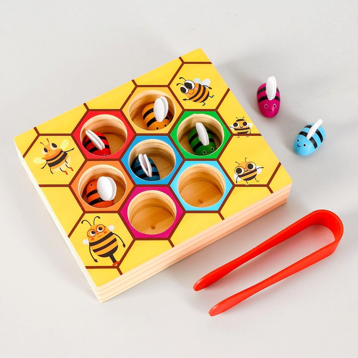 Развивающая игра «Достань и положи пчёлку» 4,5 × 14,5 × 20 см - Фото 1