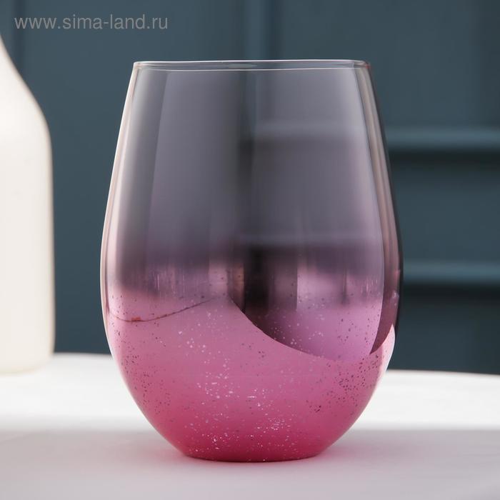 Стакан стеклянный «Мерцание», 400 мл, цвет розовый - Фото 1
