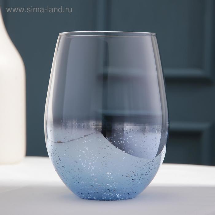 Стакан стеклянный «Мерцание», 400 мл, цвет синий - Фото 1