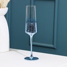 Бокал из стекла для шампанского Magistro «Мерцание», 190 мл, цвет синий - фото 320424194