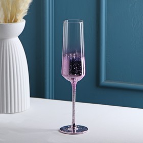 Бокал из стекла для шампанского Magistro «Мерцание», 190 мл, цвет розовый