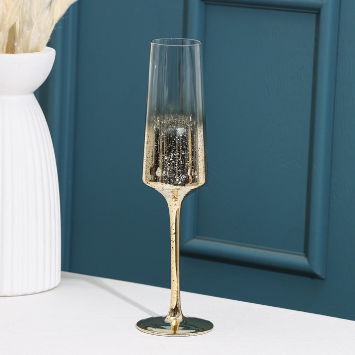 Бокал из стекла для шампанского Magistro «Мерцание», 190 мл, цвет золотой - фото 1908571000