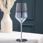 Бокал стеклянный для вина «Мерцание», 500 мл, 8,5×25 см, цвет синий - фото 1004900
