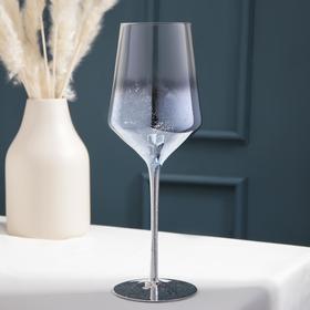Бокал из стекла для вина «Мерцание», 500 мл, 8,5×25 см, цвет синий